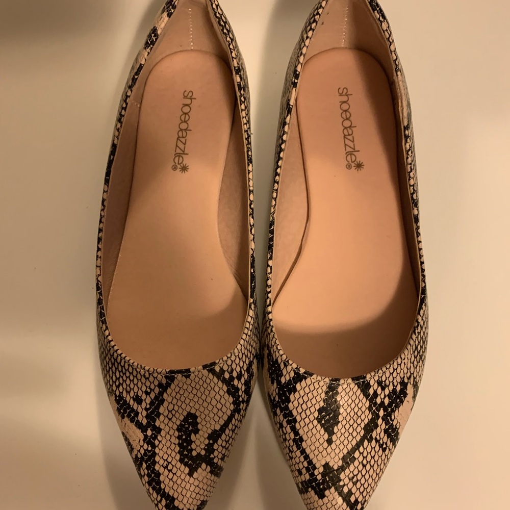 Snake print flats